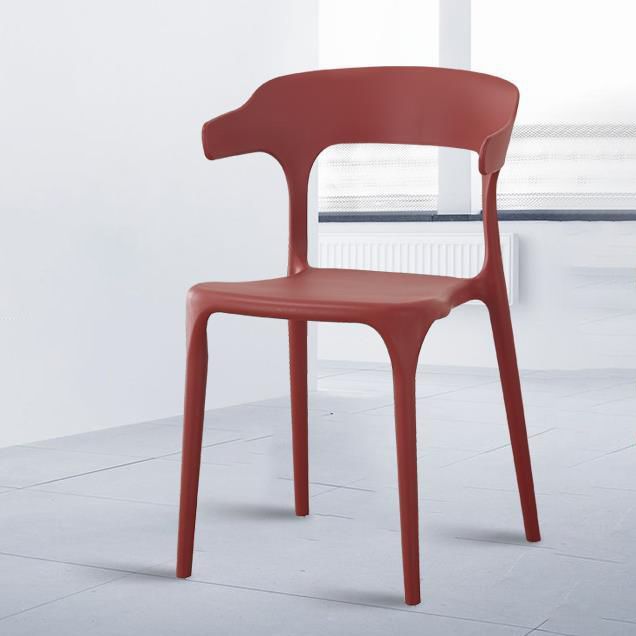 Contemporary Plastic Patio Dining Side Chair Open Back Stacking Side Chair Clearhalo 'Dining Chairs' 'Dining Tables & Seating' 'dining_chair' 'furn' 'furn_dining_chair' 'Furniture' 'furniture_dining_chair' 'Kitchen & Dining Furniture' 1200x1200_ce1d0fc2-542a-4980-b5a1-6e41a558def3