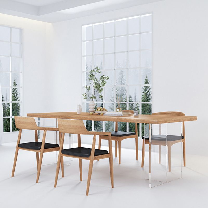 1/3/4/5 Pieces Modern Dining Set Rectangle Pine Wood Dining Table for Kitchen