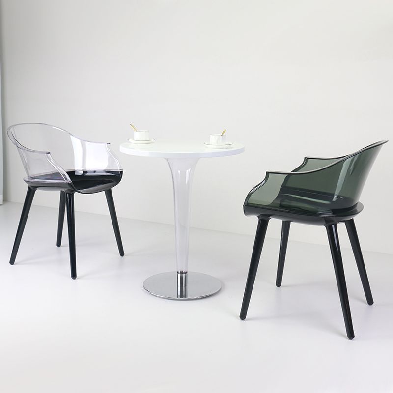 Glam Style Transparent Acrylic Arm Chair Multicolor Dining Arm Chair for Home Clearhalo ' kitchen&dining_furn' 'Dining Chairs' 'Dining Tables & Seating' 'dining_chair' 'Furniture' 'furniture_dining_chair' 'Kitchen & Dining Furniture' 'kitchen' 1200x1200_ce1e4525-e8d9-4083-8cd9-08a53d6c9482