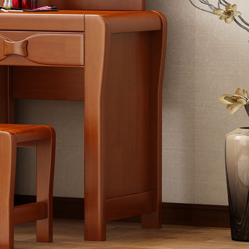 Brauner Make -up -Tisch mit 2 Schubladen 18,50 "breite Waschtische mit Spiegel