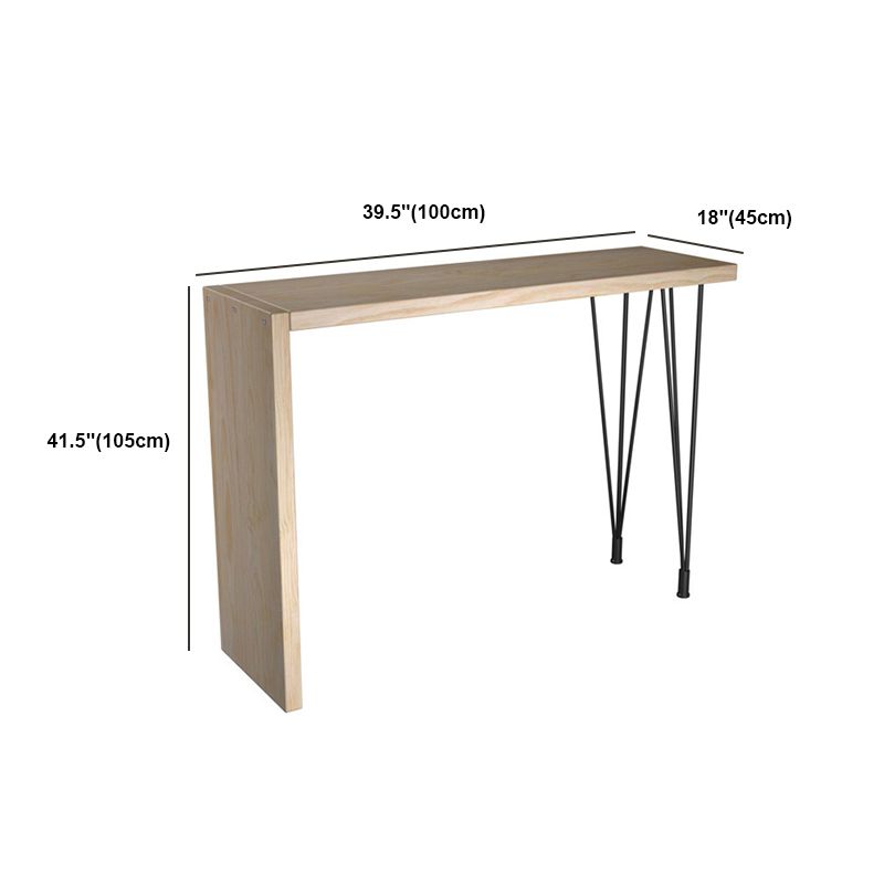 Juego de mesa de pub rectangular industrial, mesa de mostrador de madera de 1/5 piezas con taburetes sin respaldo