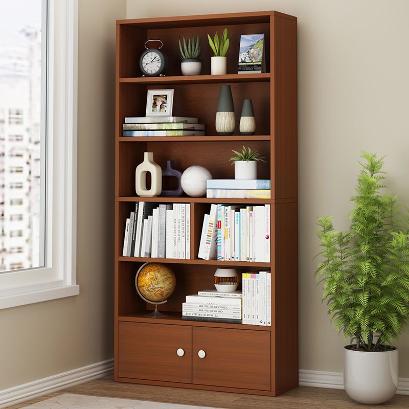 Modern Style Bookshelf Closed Back Engineered Wood Urban Bookcase for Home
