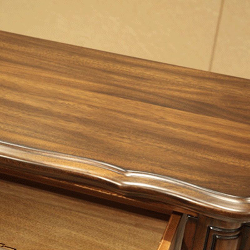 Free Form Shape Contemporary Console Table Brown Console Sofa Table for Hall