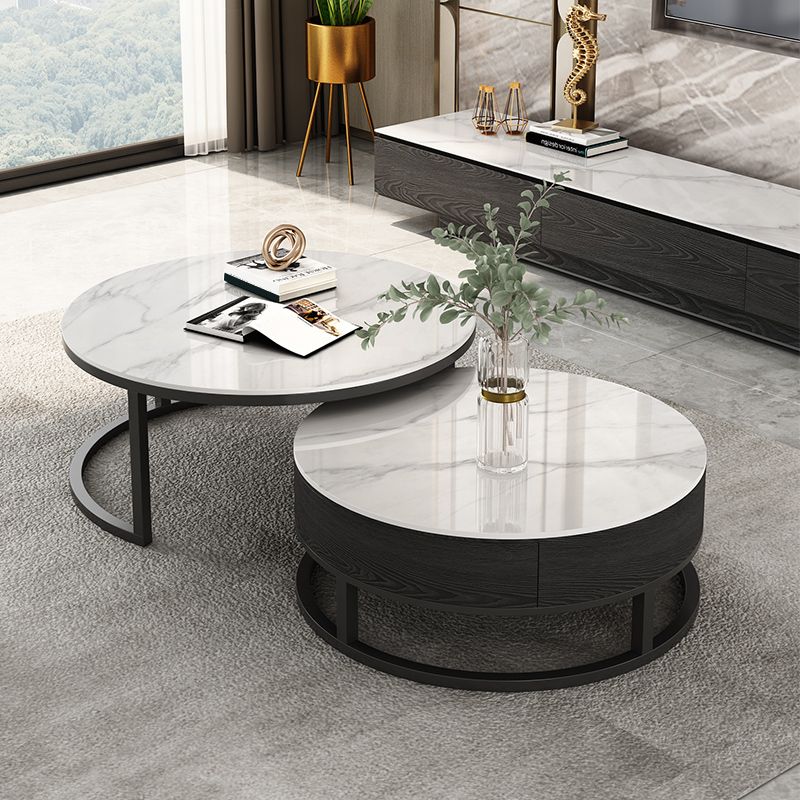 Slate Coffee Table Slate Nesting Coffee Table Set with Storage Drawer