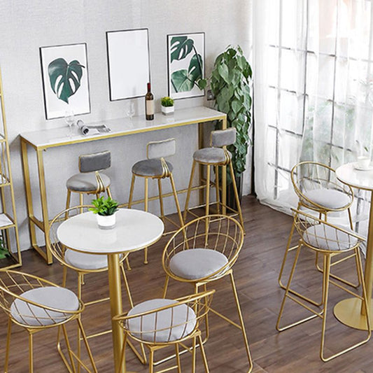 Glam Bar-height Table White Stone Top Pub Table with Gold Base Clearhalo 'Bar Furniture' 'Bar Tables' 'bar_tables' 'furn' 'furn_bar_tables' 'Furniture' 'Kitchen & Dining Furniture' 1200x1200_ce22f69f-4a48-439d-9fc7-4fa2d722bdbf