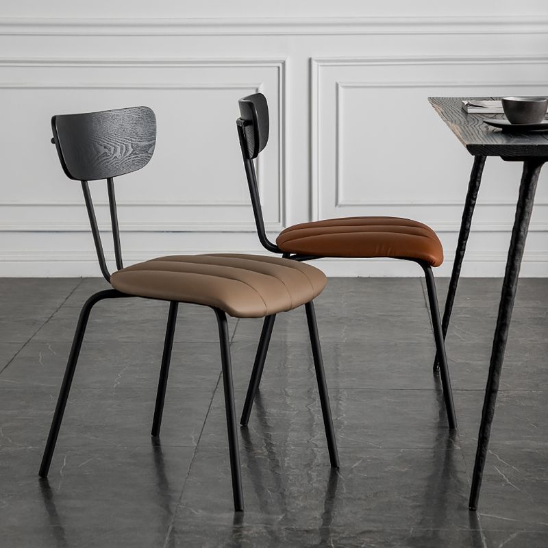 Industrial Style Dining Chairs Kitchen Armless Side Chairs with Metal Legs Clearhalo ' kitchen&dining_furn' 'Dining Chairs' 'Dining Tables & Seating' 'dining_chair' 'furn' 'furn_dining_chair' 'Furniture' 'furniture_dining_chair' 'Kitchen & Dining Furniture' 'kitchen' 1200x1200_ce243972-9a7c-4223-8c72-932f06e84725