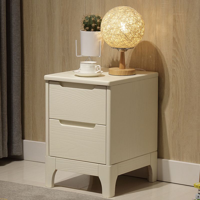 Coffre en bois massif contemporain, coffre d'accent rectangle avec tiroirs