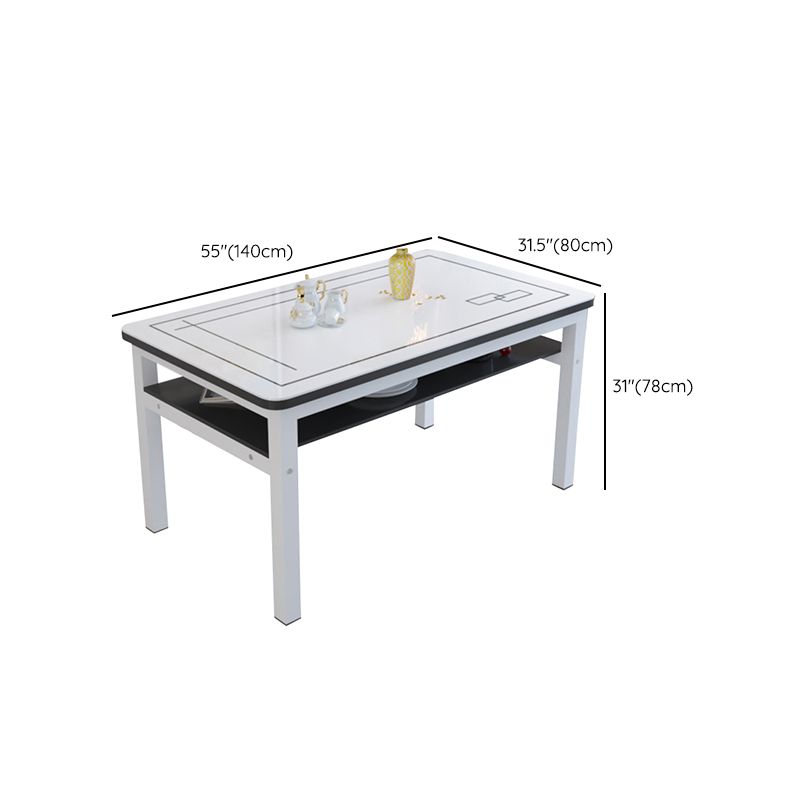 Modern Tempered Glass Desktop Rectangle Dining Table for Dining Room Clearhalo 'Dining Tables & Seating' 'Dining Tables' 'dining_table' 'furn' 'furn_dining_table' 'Furniture' 'Kitchen & Dining Furniture' 1200x1200_ce264d2b-96a8-480e-aee3-0a8b62a03973