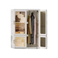 White Foldable Plastic Wardrobe Freestanding Wardrobe with Shelves