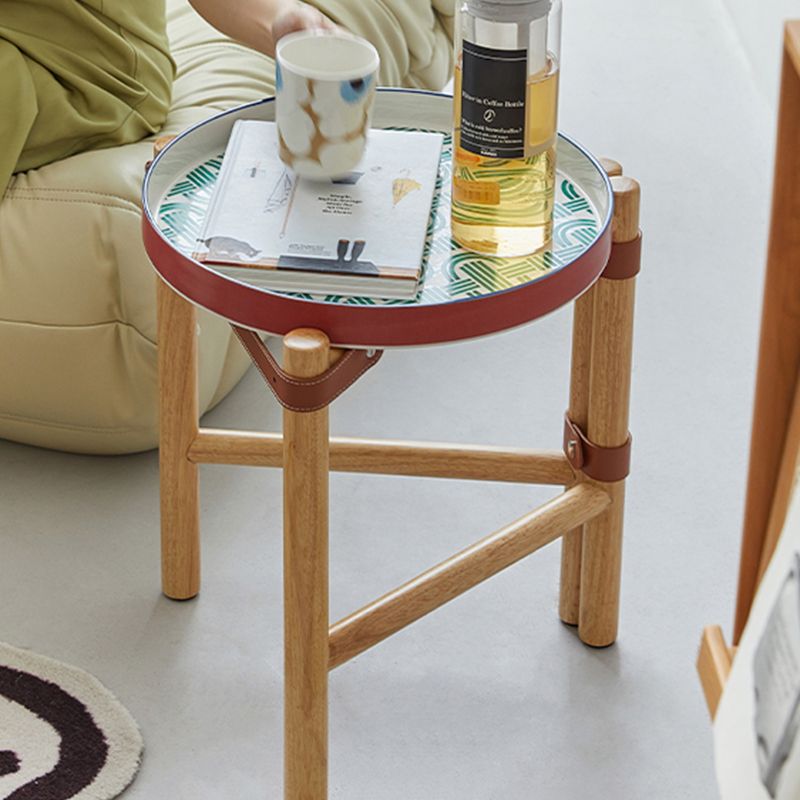 14" Wide Contemporary Corner Table Tray Top Round Accent Side Table