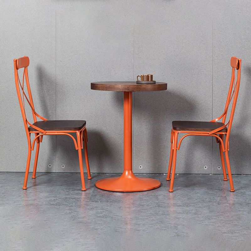 Industrial Coffee Shop Metal Side Chair Black Cross Back Folding Chair Clearhalo ' kitchen&dining_furn' 'Dining Chairs' 'Dining Tables & Seating' 'dining_chair' 'furn' 'furn_dining_chair' 'Furniture' 'furniture_dining_chair' 'Kitchen & Dining Furniture' 'kitchen' 1200x1200_ce2705f8-8f44-4889-a4a6-2b356c6189ed