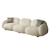 Contemporary 29.52" H White Wool Square Arm Sofa for Living Room