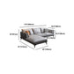 Faux Leather Sofa & Chaise Modern Flared Arm Sofa in Light Grey