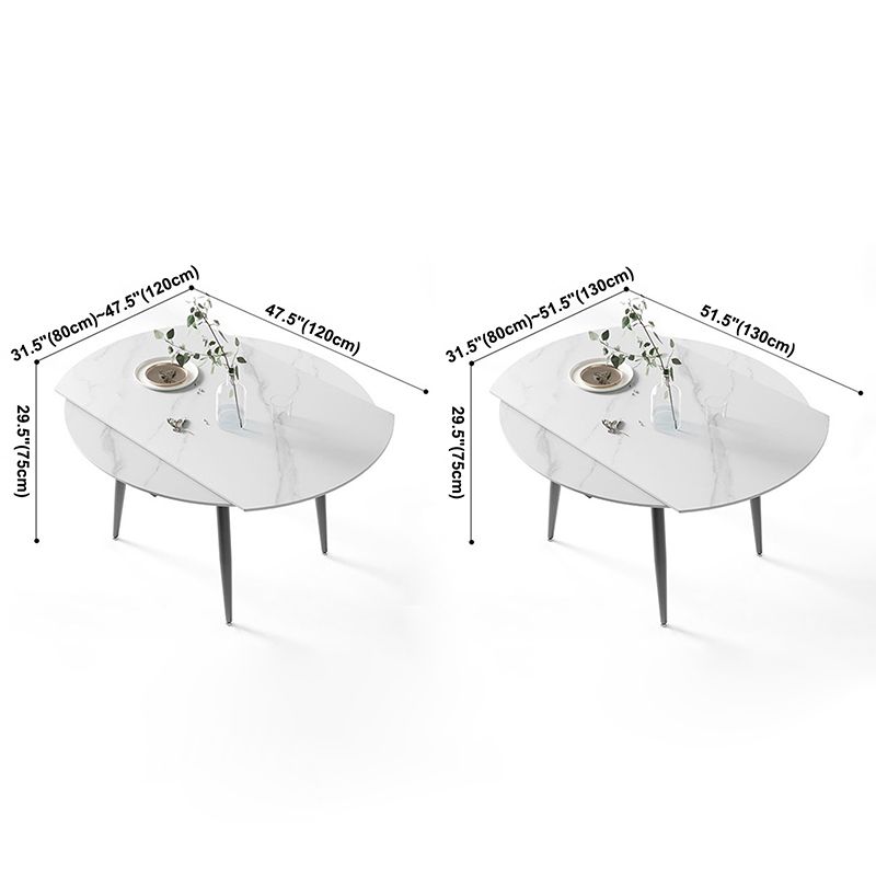 Modern Sintered Stone Dining Table White Round Table with Black Frame for Home Clearhalo ' dining_table' 'Dining Tables & Seating' 'Dining Tables' 'furn' 'furn_dining_table' 'Furniture' 'furniture_dining_table' 'Kitchen & Dining Furniture' 'kitchen&dining_furn' 'kitchen' 'kitchen_dining_table' 1200x1200_ce294622-5ce1-493a-a266-27a4bb1e4f28