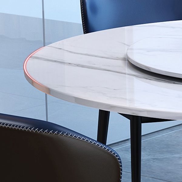 Simple Home Sintered Stone Dining Table Single Pedestal Base Round Table with Turntable Clearhalo ' dining_table' 'Dining Tables & Seating' 'Dining Tables' 'furn' 'furn_dining_table' 'Furniture' 'furniture_dining_table' 'Kitchen & Dining Furniture' 'kitchen&dining_furn' 'kitchen' 'kitchen_dining_table' 1200x1200_ce294afb-6b5a-4a36-a10a-73b2d2eefd94