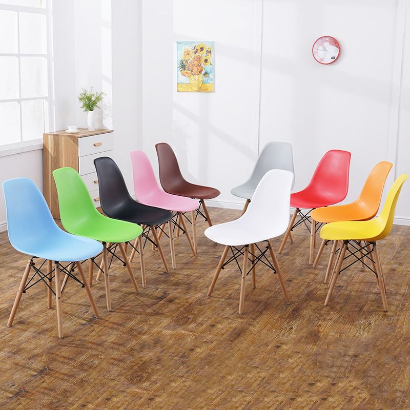 Scandinavian Wood Armless Chair Solid Back Kitchen Dining Room Chair Clearhalo 'Dining Chairs' 'Dining Tables & Seating' 'dining_chair' 'Furniture' 'furniture_dining_chair' 'Kitchen & Dining Furniture' 1200x1200_ce294c85-302c-4e61-8842-c79924f07027