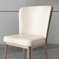 Upholstered Armless Dining Side Chair Wingback Chair in Beige