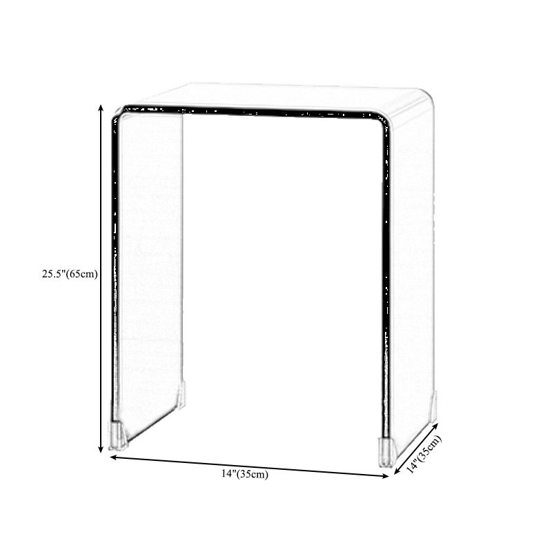 Modern Clear/Smoky Glass Sofa Side Table Rectangular Sled End Table Clearhalo 'Coffee & Accent Tables' 'End & Side Tables' 'end_side_table' 'end_side_tables' 'furn' 'furn_end_side_tables' 'Furniture' 'furniture_end_side_table' 'Living Room Furniture' 1200x1200_ce29abfa-9408-4377-946c-e5d3f36686ed