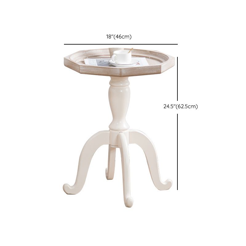 Distressed Wood Side Table French Country Style 25" Tall Side Table