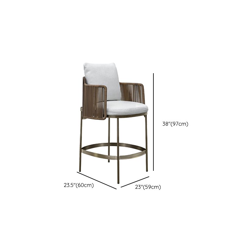 Indoor Living Room Bar Stool Upholstered Bar Stool with Footrest