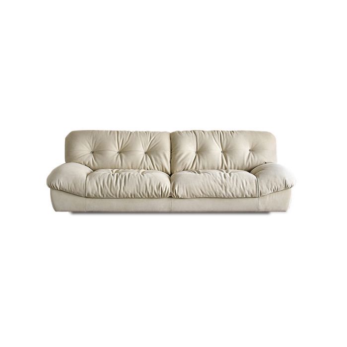 Modernes weißes Tuftedofa & Chaise 29.92 "H Velvet Armless Sofa