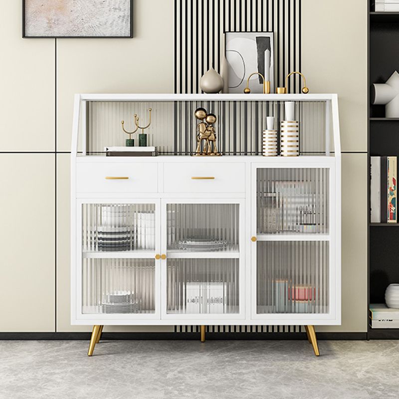 Server da pranzo con finitura opaca con gambe in metallo oro Sideboard moderno per sala da pranzo