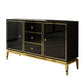 Glam Sideboard Buffet Mirrored 3 Drawers and 2 Doors Cabinets Buffet Sideboard Clearhalo 'buffet_sideboard' 'Buffets & Sideboards' 'furn' 'furn_buffet_sideboard' 'Furniture' 'Kitchen & Dining Furniture' 1200x1200_ce3557e9-59f7-4da7-94c4-2854f5350235