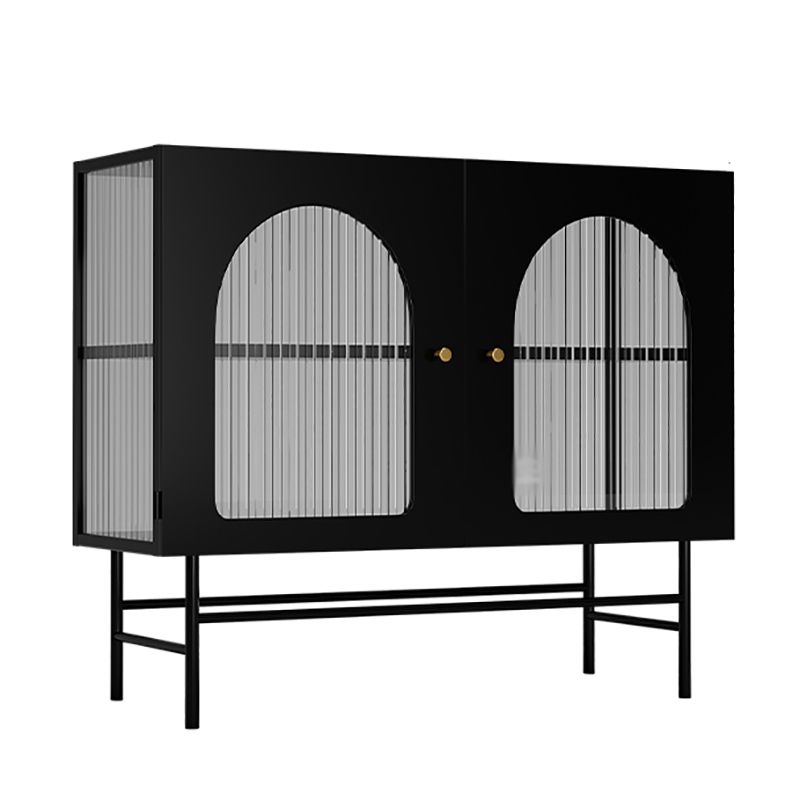 Glass Door Iron Sideboard Glam Server Cabinet with Storage for Living Room Clearhalo 'buffet_sideboard' 'Buffets & Sideboards' 'furn' 'furn_buffet_sideboard' 'Furniture' 'Kitchen & Dining Furniture' 1200x1200_ce359055-00d5-413a-9983-cdbb0be42ff2