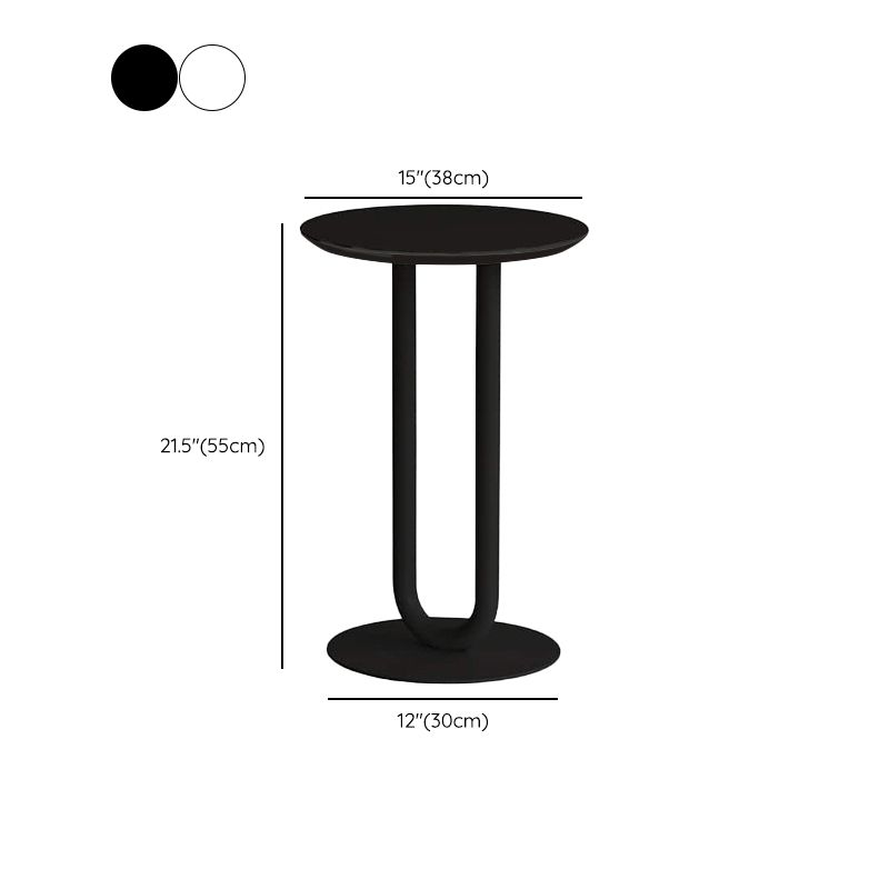 メタリック台座のサイドテーブルミッドセンチュリーモダンサイドエンドテーブル