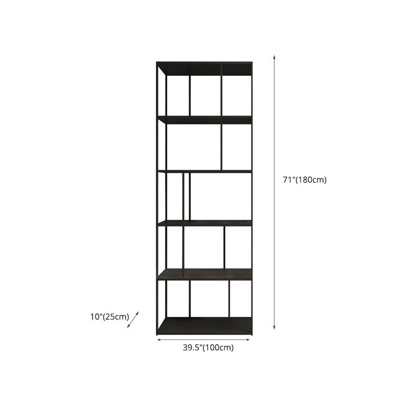 Industrial Style Metal Etagere Bookcase with Rectangular Shelves Bookcase Clearhalo 'Bookcases' 'furn' 'furn_bookcases' 'Furniture' 'furniture_bookcases' 'kitchen' 'kitchen_bookcases' 'Living Room Furniture' 'Office Furniture' 1200x1200_ce39ec1c-c4d2-4082-86f3-15be439eafed
