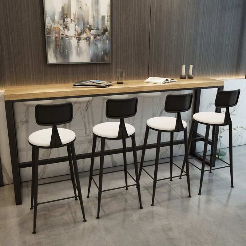 Table de pub à contre-height rectangle Indoor Natural Modern Trestle Hall / Pub Table de pub