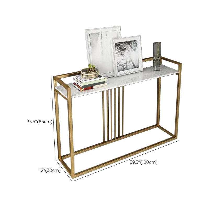 Tavolo da divano console in marmo glam tavolo accento per cornice oro per hall