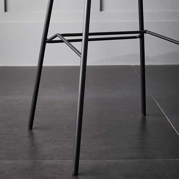 Industrial Leather Iron Counter Stools Low Back Bar Stools with 4 Legs for Kitchen Clearhalo 'Bar Furniture' 'Bar Stools' 'bar_stools' 'furn' 'furn_bar_stools' 'furniture_bar_stools' 'Kitchen & Dining Furniture' 'kitchen&dining_furn' 'kitchen' 'kitchen_furn' Furniture' 1200x1200_ce3e6be0-f619-4d8e-9be2-1c70f5690787