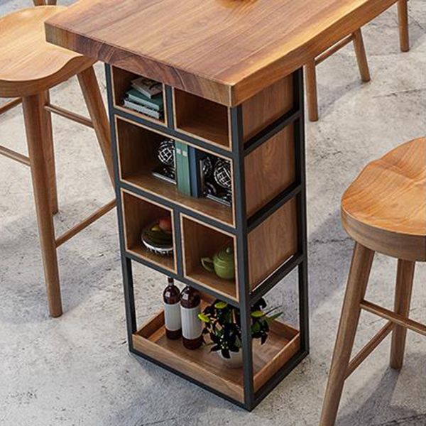 Modern 1/4/9 Pieces Bar Table Set Rectangle Pine Wood Counter Table with High Stools Clearhalo 'Bar Furniture' 'furn' 'furn_home_bar_bar_sets' 'Furniture' 'Home Bars & Bar Sets' 'home_bar_bar_sets' 'Kitchen & Dining Furniture' 1200x1200_ce3fdb4c-c940-42d4-896f-ca4240ae5380