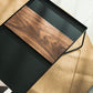 Black Rectangle / Square Tray Top Coffee Table Iron Cross Legs Cocktail Table