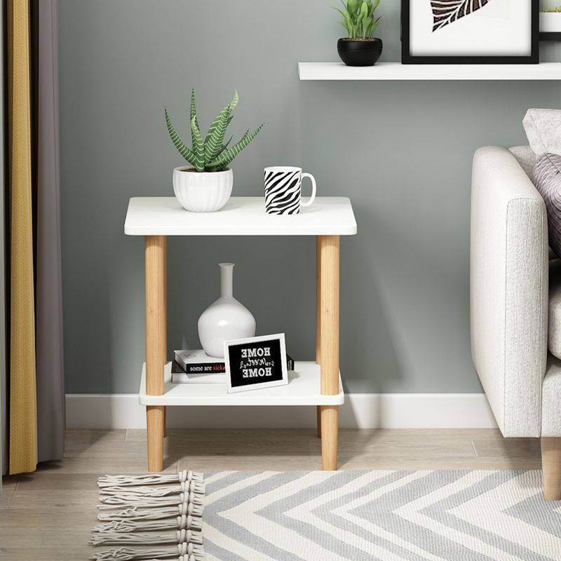 Mesa de esquina de 2 niveles moderna de madera