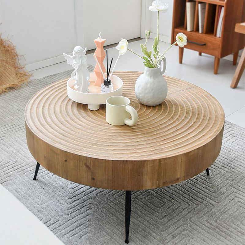 3 Legs Round Natural Finish Coffee Table Rustic Wooden Coffee Table Clearhalo 'Coffee & Accent Tables' 'Coffee Tables' 'coffee_tables' 'furn' 'furn_coffee_tables' 'Furniture' 'furniture_coffee_tables' 'Living Room Furniture' 1200x1200_ce422f65-eebe-47b1-9b92-cad4ae382d28