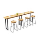 Modern Brown Wood Pub Table Rectangle Table Top Black Sled Table 42'' H Clearhalo 'Bar Furniture' 'Bar Tables' 'bar_tables' 'furn' 'furn_bar_tables' 'Furniture' 'furniture_bar_tables' 'Kitchen & Dining Furniture' 1200x1200_ce423727-78f1-417c-ba53-8fd8328f15fe