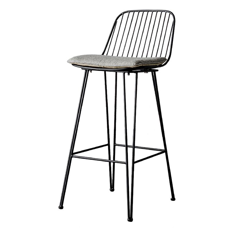 Industrial Iron Simple Barstool 26" H Indoor Tall Stool with Rectangle Seat Clearhalo 'Bar Furniture' 'Bar Stools' 'bar_stools' 'furn' 'furn_bar_stools' 'furniture_bar_stools' 'Kitchen & Dining Furniture' 'kitchen&dining_furn' 'kitchen' 'kitchen_furn' Furniture' 1200x1200_ce42536f-6e01-42d5-a43e-b734fa427a70