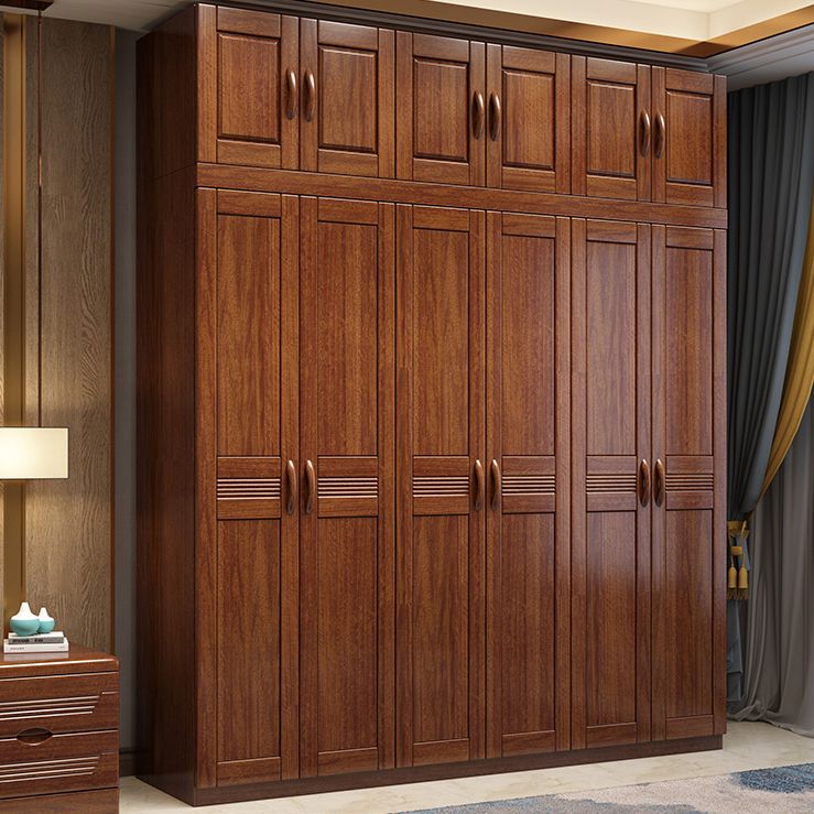 Traditional Walnut Wood Storage Cabinet Brown Cabinet for Home