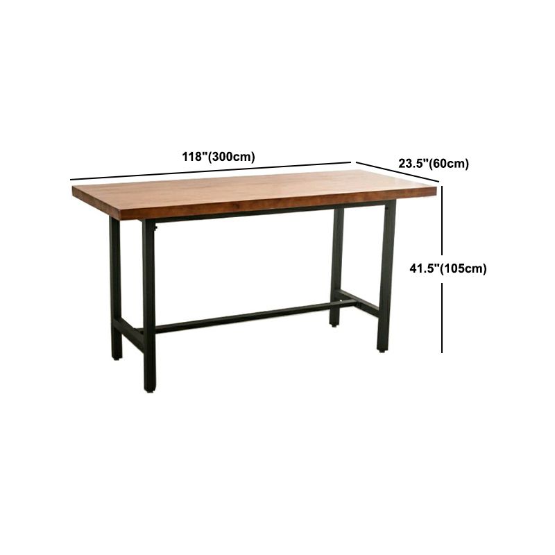 Tavolo da pub in tela da metallo industriale marrone tavolo da barra in legno