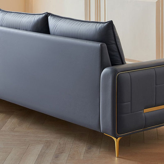 Contemporary Faux Leather Sewn Pillow Back Square Arm Sofa For Living Room Clearhalo 'furn' 'furn_sofas' 'Furniture' 'Living Room Furniture' 'Sofa' 'sofas' 1200x1200_ce43f421-5644-4e19-90a7-d38b06c78c83