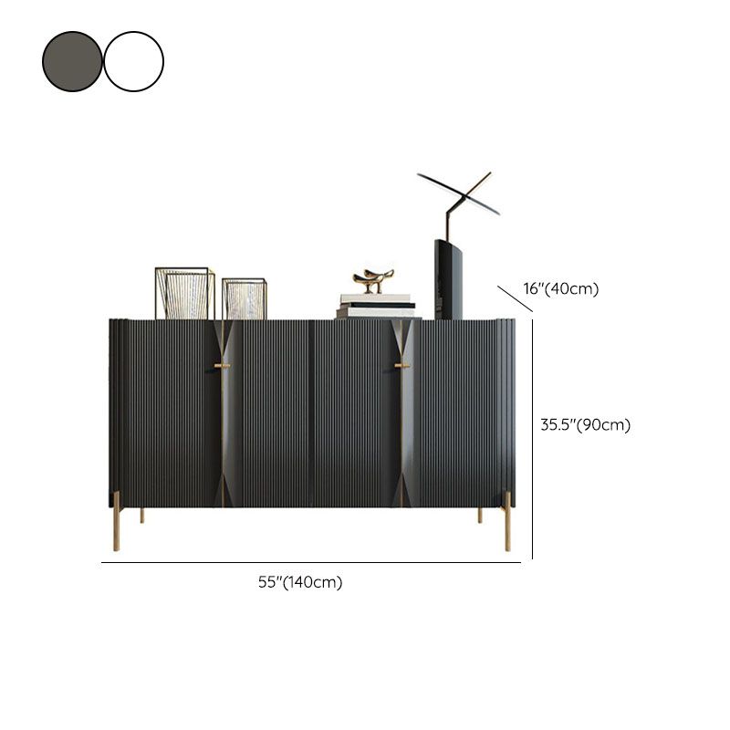 Sideboard a buffet in legno moderno ingegnerizzato 35,4 "Sideboard alta con gambe in acciaio inossidabile