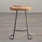 Contemporary Style Counter Stool Solid Wood Saddle Seat Bar Stool with Metal Base Clearhalo 'Bar Furniture' 'Bar Stools' 'bar_stools' 'furn' 'furn_bar_stools' 'Furniture' 'Kitchen & Dining Furniture' 1200x1200_ce46f201-0bf4-4583-a0a5-ef667be53dbb