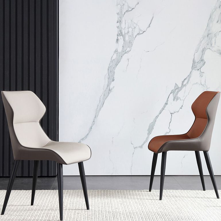 Industrial Dining Chair Wingback Side Chair with Black Metal Legs for Home Use Clearhalo ' kitchen&dining_furn' 'Dining Chairs' 'Dining Tables & Seating' 'dining_chair' 'Furniture' 'furniture_dining_chair' 'Kitchen & Dining Furniture' 'kitchen' 1200x1200_ce475b7b-baaa-444a-b292-7f4a20605a9d