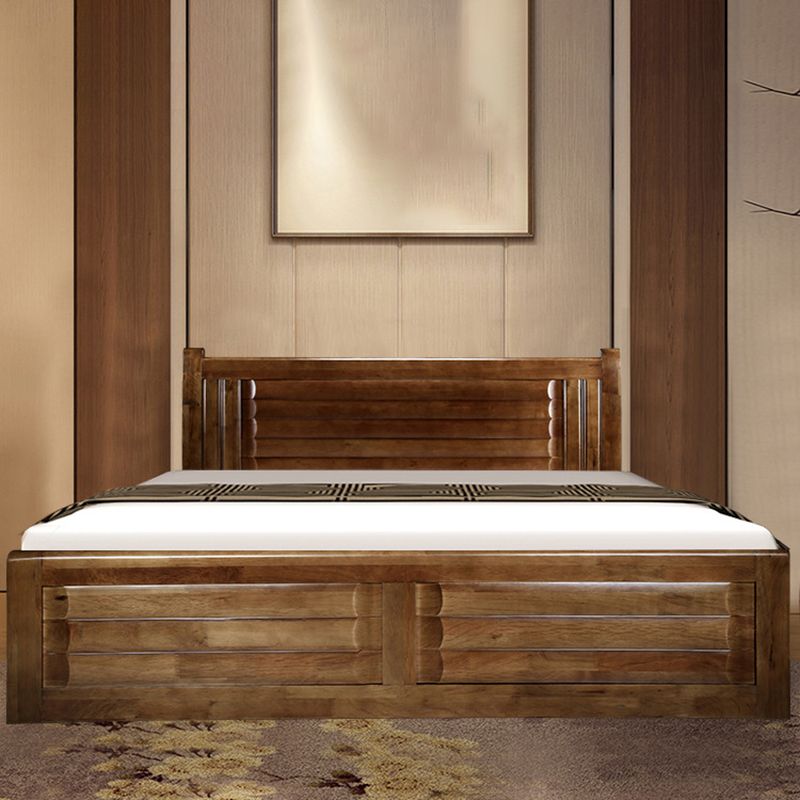 Traditional Solid Wood Standard Bed Storage Bed with Headboard