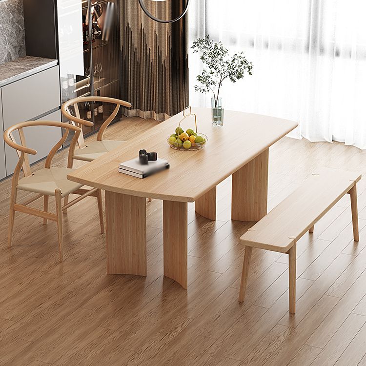 Modern Ash Wood Dinette Set 1/2/4/5 Pieces Rectangle Beige Dining Table Set Clearhalo 'Dining Room Sets' 'Dining Tables & Seating' 'dining_room_set' 'furn' 'furn_dining_room_set' 'Furniture' 'furniture_dining_room_set' 'Kitchen & Dining Furniture' 1200x1200_ce4a9845-a9d0-47cd-889d-61a61e5cf6c4
