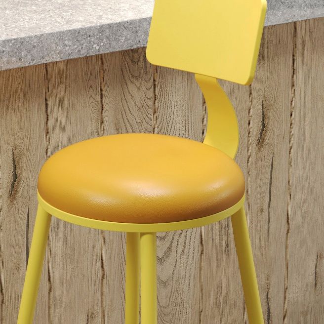 Contemporary PU Leather Bar-stool Round Seat Counter Bar Stool with Metal Legs Clearhalo 'Bar Furniture' 'Bar Stools' 'bar_stools' 'furn' 'furn_bar_stools' 'Furniture' 'Kitchen & Dining Furniture' 1200x1200_ce4b6ef8-ae18-40d2-99bf-157dcb8db265