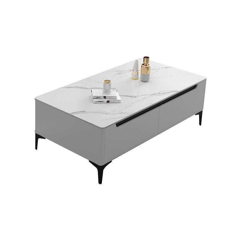 4 Legs Coffee Cocktail Table with 4 Storage Drawers Slate Top Rectangle Clearhalo 'Coffee & Accent Tables' 'Coffee Tables' 'coffee_tables' 'furn' 'furn_coffee_tables' 'Furniture' 'Living Room Furniture' 1200x1200_ce4bfaf4-33b4-4514-9880-e5e744f82f7b