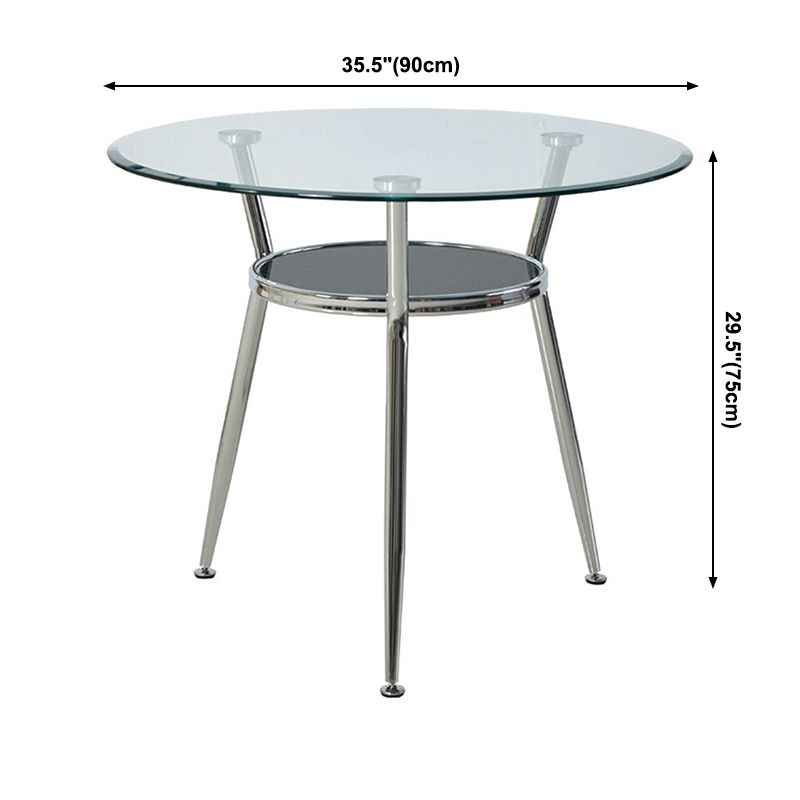Modern Style Glass Dining Table Clear Round Table with 3 Legs for Home Use Clearhalo ' dining_table' 'Dining Tables & Seating' 'Dining Tables' 'furn' 'furn_dining_table' 'Furniture' 'furniture_dining_table' 'Kitchen & Dining Furniture' 'kitchen&dining_furn' 'kitchen' 'kitchen_dining_table' 1200x1200_ce4c5a71-9d81-45b9-a2fa-f0d347ef0071